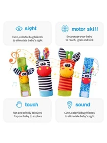 1pc Wrist Rattle Drum Gift, Cartoon Cute Calming Rattle Shaker Noisemaker