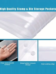 5 包 A5 透明模具和印章收纳袋透明塑料文件夹适用于 DIY 剪贴簿纸卡工艺收纳架、返校、学校用品 - 無色 - 查看 3