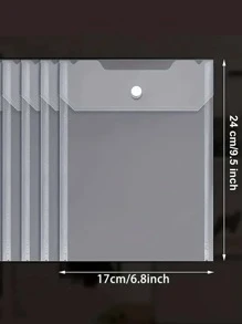 5 包 A5 透明模具和印章收纳袋透明塑料文件夹适用于 DIY 剪贴簿纸卡工艺收纳架、返校、学校用品 - 無色 - 查看 2