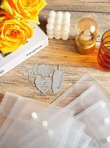 5 包 A5 透明模具和印章收纳袋透明塑料文件夹适用于 DIY 剪贴簿纸卡工艺收纳架、返校、学校用品 - 無色 - 查看 4