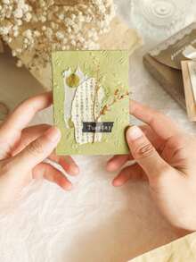 1包/10 張復古壓紋多材料剪貼簿紙，夢幻雲系列，留言板DIY裝飾 - 彩色 - 查看 5