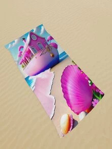 1入組纖維卡通圖案沙灘巾,中性戶外配件 - 彩色 - 查看 2