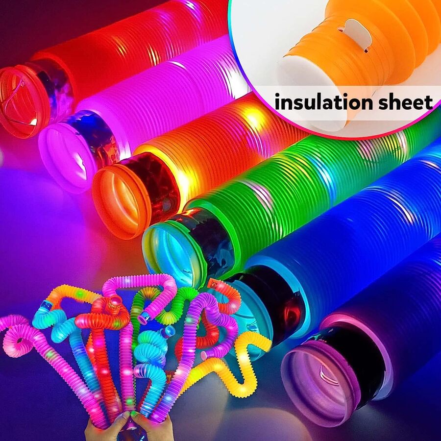 Party Spot! 48 Pack Light Up Pop Tubes, Glow In The Dark Party Supplies