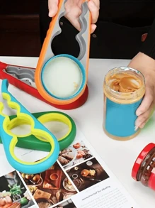 1 Pieza Herramienta Multifuncional Para Abrir Tapas, Dispositivo Giratorio De Cuatro En Para Abrir Latas De Conserva, Abridor De Tapas Fácil De Usar, Suministros De Cocina, Abridor De Botellas Y Abridor De Latas