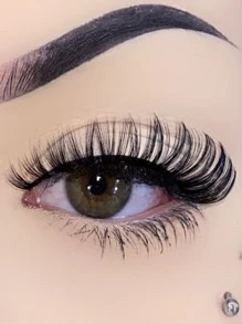 ruso tira Pestañas , 1 pieza 15mm visón de imitación rizo D natural dulce mullido ruso Pestañas postizas - Negro - Ver 1