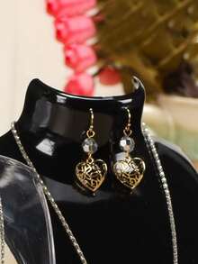 1pc Jewelry Display Stand, Portrait Neck Mannequin Jewelry Display Stand, Earrings & Necklace Storage Rack, Thick Chain Dress Decor Jewelry Display Prop Storage Rack, Portrait Neck Mannequin Earrings & Ring Storage Rack, Decorative - Black - View 5