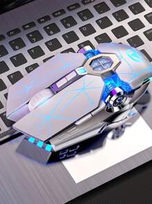 1入組帶有白色 USB 插座有線遊戲滑鼠 電鍍雙翼遊戲引擎 - 鑽石裂紋磨砂塗層 減少出汗和打滑 不易脫落 UPE 光滑鞋履 適合日常使用 - 白色 - 查看 1