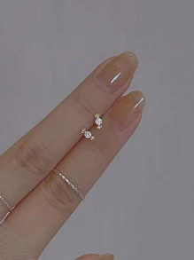Bông tai stud - Bạc - Xem 1