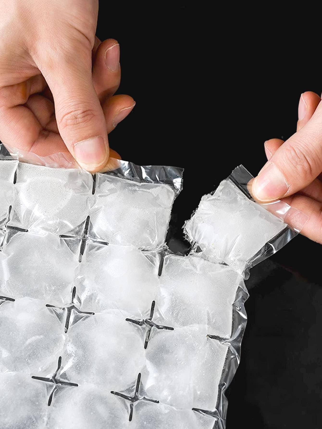 10pcs/20pcs/40pcs/60pcs Disposable Ice Cube Bags, 24 Independent Compartments, Self-sealing, Tearable, Perfect For Diy Ice Packing, Juice Freezing In Summer