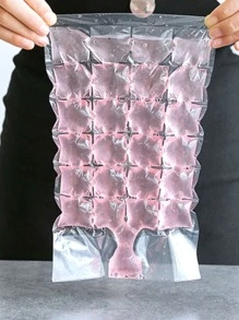 10pcs/20pcs/40pcs/60pcs Disposable Ice Cube Bags, 24 Independent Compartments, Self-sealing, Tearable, Perfect For Diy Ice Packing, Juice Freezing In Summer
