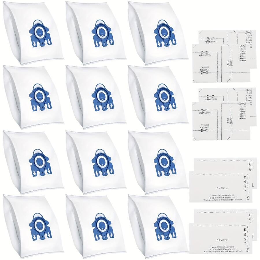 12 Staubsaugerbeutel Für Miele | Mit 6 Filtern | Für C1/C2/C3 & S-Serien