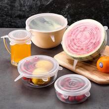 6 Piezas Tapas Herméticas Redondas de Silicón Transparente Reutilizables y Expandibles son de Distintos Tamaños - Multicolor - Ver 8