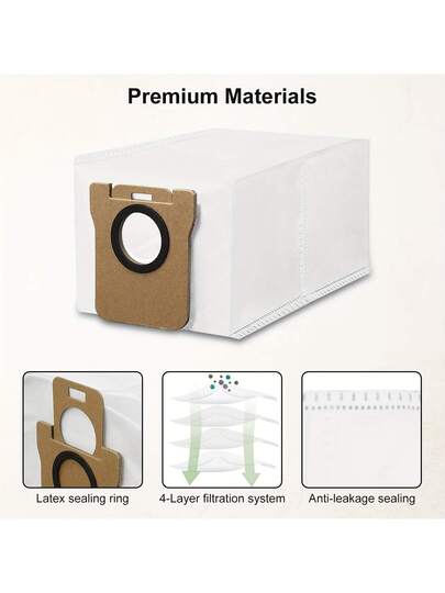 10 Pieces Stofzuiger Cleaner Bags Compatible Xiaomi X10 Dreame L10s Ultra Robot Extraction Station, 2.5L Large Capacity Replacement view 4