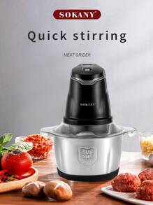 1入插頭式sokany Sk-7020 2.0l家用小型肉磨機,採用304不鏽鋼機身,2速,雙層4刀片,銅電機,不銹鋼插口,400瓦高功率,快速磨粉,濃度均勻 - 黑色 - 查看 2