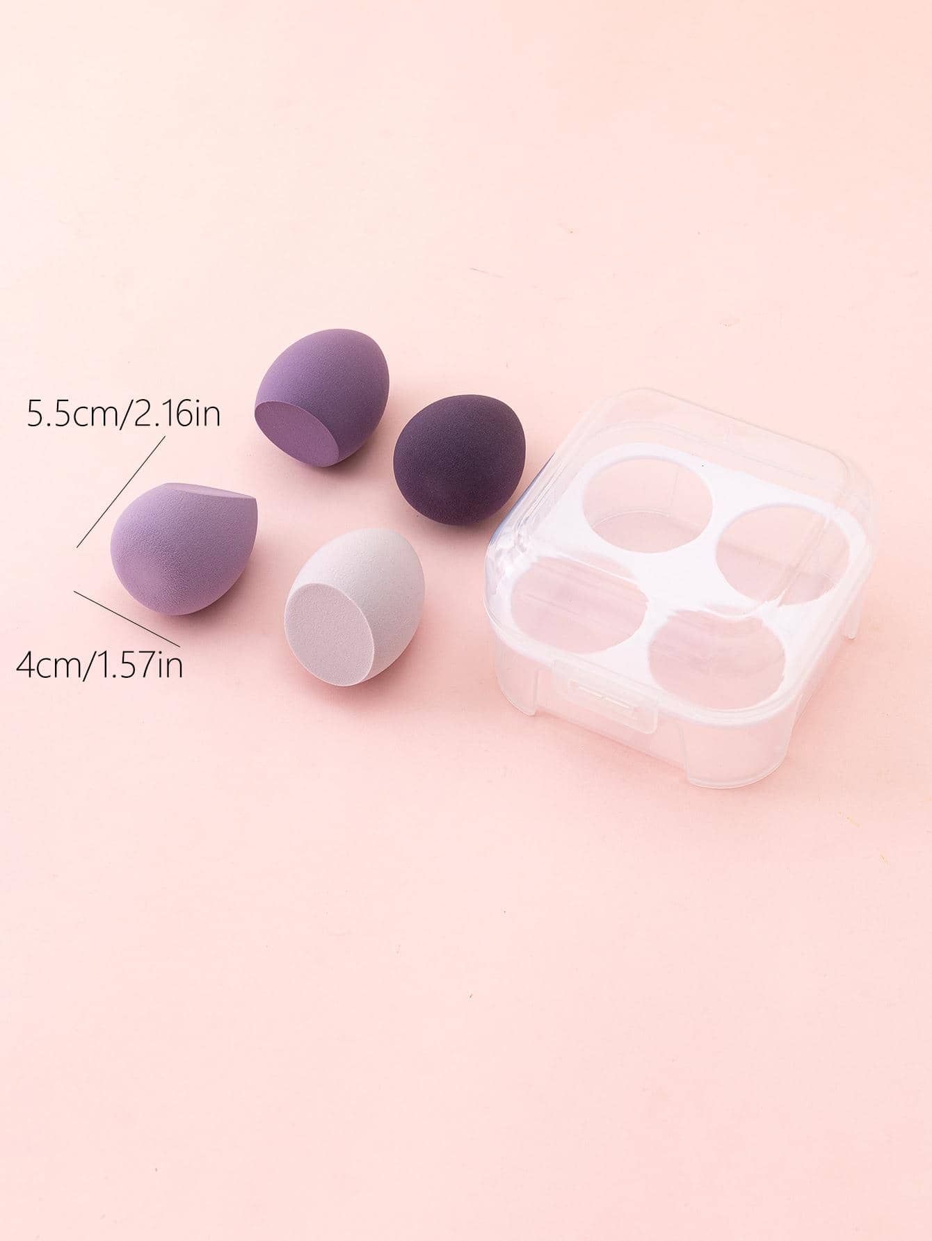 4 sets of transparent boxes, soft and noneating powder, dry and wet