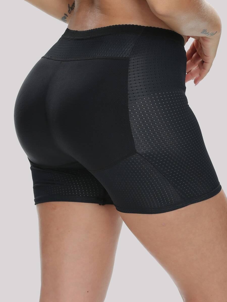 網眼透氣四角褲塑身內衣 - 黑色 - 查看 1