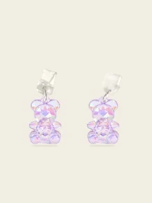 1 cái Nút chặn bụi điện thoại trang trí hình gấu - Màu tím - Xem 3