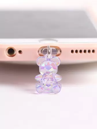 1 pièce À Détail Ours Téléphone Prise Anti-Poussière