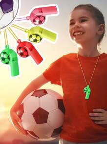 10 cái Với String Nhựa Bóng đá Huýt sáo Trẻ em Đồ đáng yếu Party - Nhiều màu - Xem 4