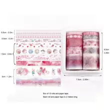 MR.PAPER 10 Rolls/set Japanese Washi Tape In Fresh Floral Design From 'the Later Wind And Moon' Collection For Scrapbooking, Journaling, Planners - Multicolor - View 4