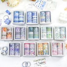 MR.PAPER 10 Rolls/set Japanese Washi Tape In Fresh Floral Design From 'the Later Wind And Moon' Collection For Scrapbooking, Journaling, Planners - Multicolor - View 7