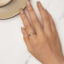 14K白金鍍方晶鋯石扭結永恆帶適合女士,925純銀訂婚結婚戒指 - 銀色 - 查看 6