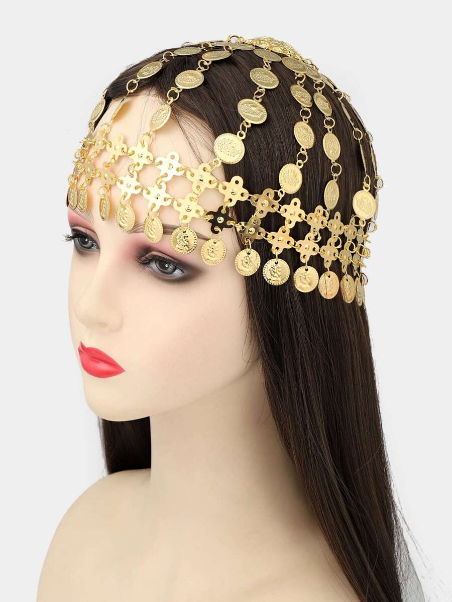 Party 1pc Dance Performance Headwear Hat - Gold - View 1