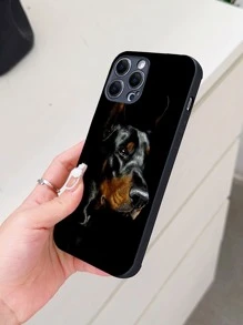 Stylish Black Color Painted Anti-Drop Phone Case, Compatible With Apple IPhone - Multicolor - View 3