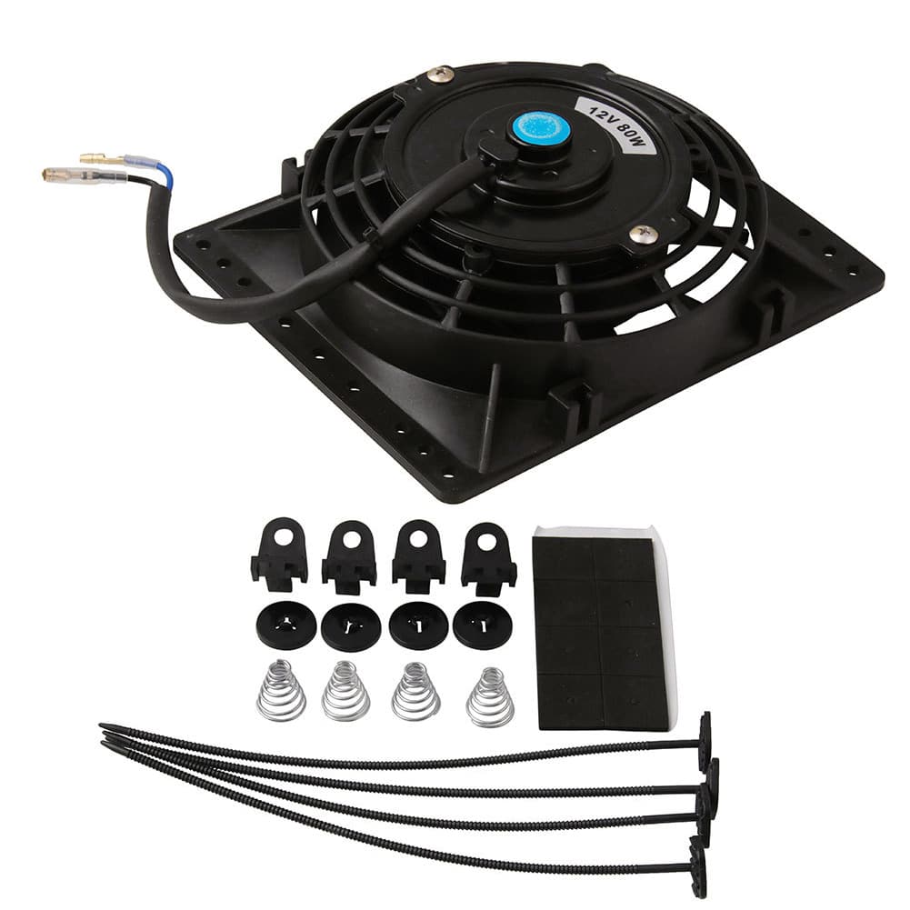 6 Inch Ultra-thin Car Cooling Fan Kit 12v 80w High-power Radiator Replacement Electric Fan Modified Parts - 黑色 - 查看 1