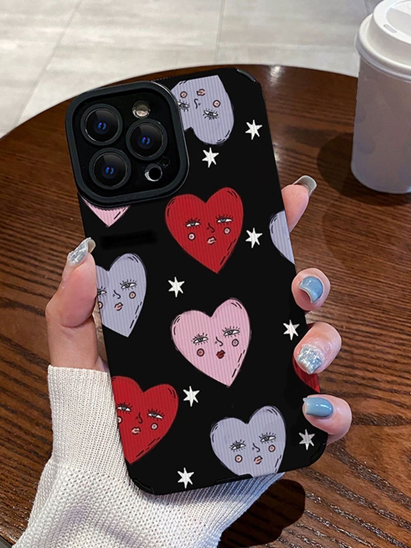 Heart Pattern Phone Case - Multicolor - View 1