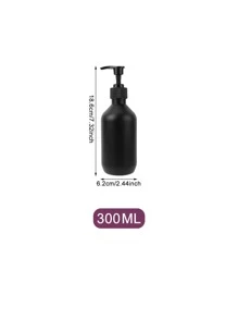1pc/2pcs Plastic Matte Lotion Bottle, Press Type Liquid Dispenser For Bathroom Hand Wash, Kitchen, Travel 300ml/500ml Home Bathroom Decor Fall Decor Back To School - Black - View 4