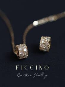 FICCINO 鍍金氧化鋯迷你幸運的車輪吊墜項鍊適合女士,鈦鋼蛇鏈條,日常穿著,禮品適用於,附盒 - 225n - 查看 1