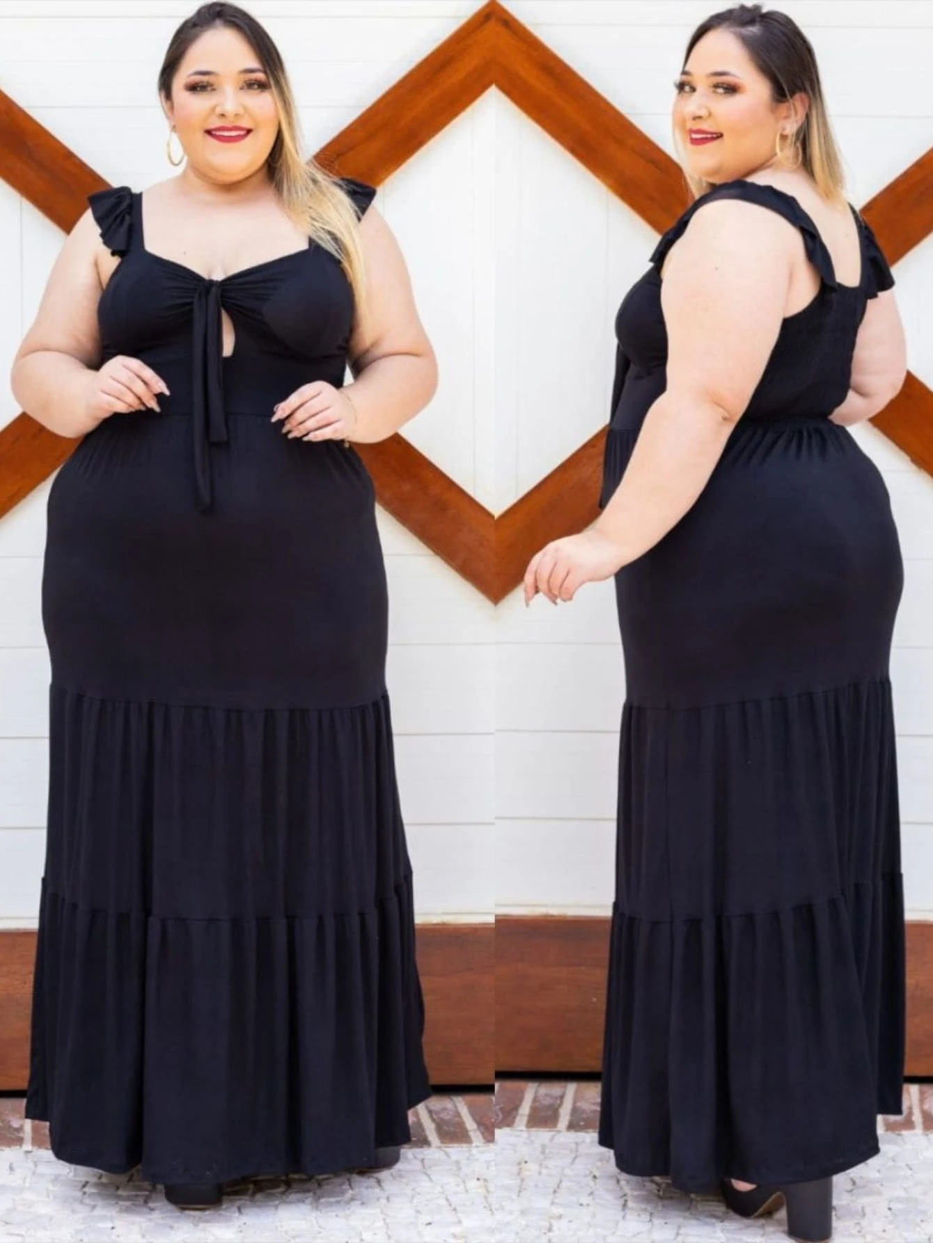 Plus Size Dresses - màu đen - Xem 1