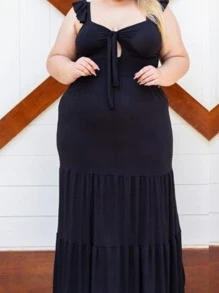 Plus Size Dresses - màu đen - Xem 2