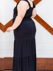 Plus Size Dresses - màu đen - Xem 3