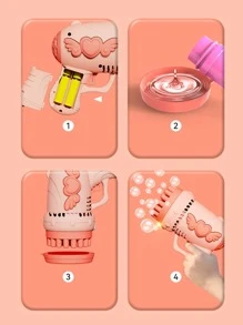 1件泡泡機,泡泡槍玩具,適用於孩子的生日、婚禮、派對 - 淺粉色 - 查看 7