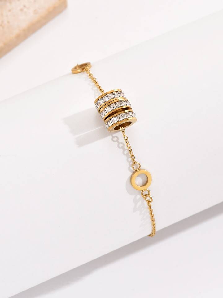 1pc Fashionable & Personalized Stainless Steel Circle Design 