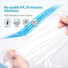 10  Jumbo Vacuum Sealer Storage Bags w/ Pump for Clothes Travel Bags Space Saver - Trong sáng - Xem 4