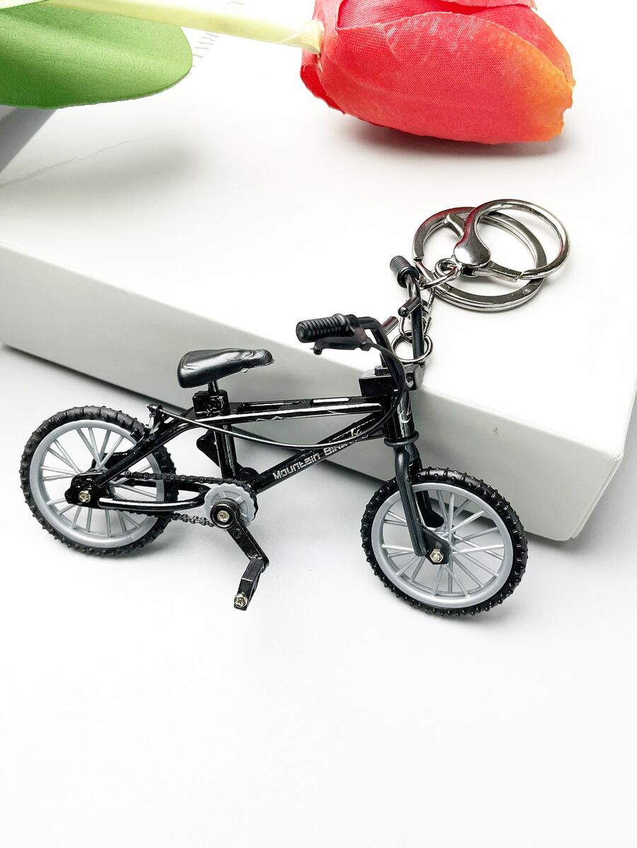 1pc Metal Bicycle Shaped Bottle Opener Keychain Cowboy Style Festival Gift For Family And Friends - Black - View 1