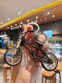 1pc Metal Bicycle Shaped Bottle Opener Keychain Cowboy Style Festival Gift For Family And Friends - Black - View 2