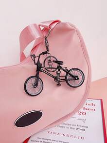 1pc Metal Bicycle Shaped Bottle Opener Keychain Cowboy Style Festival Gift For Family And Friends - Black - View 4