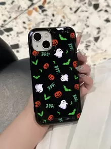 Halloween Pumpkin Print Phone Case - Multicolor - View 1