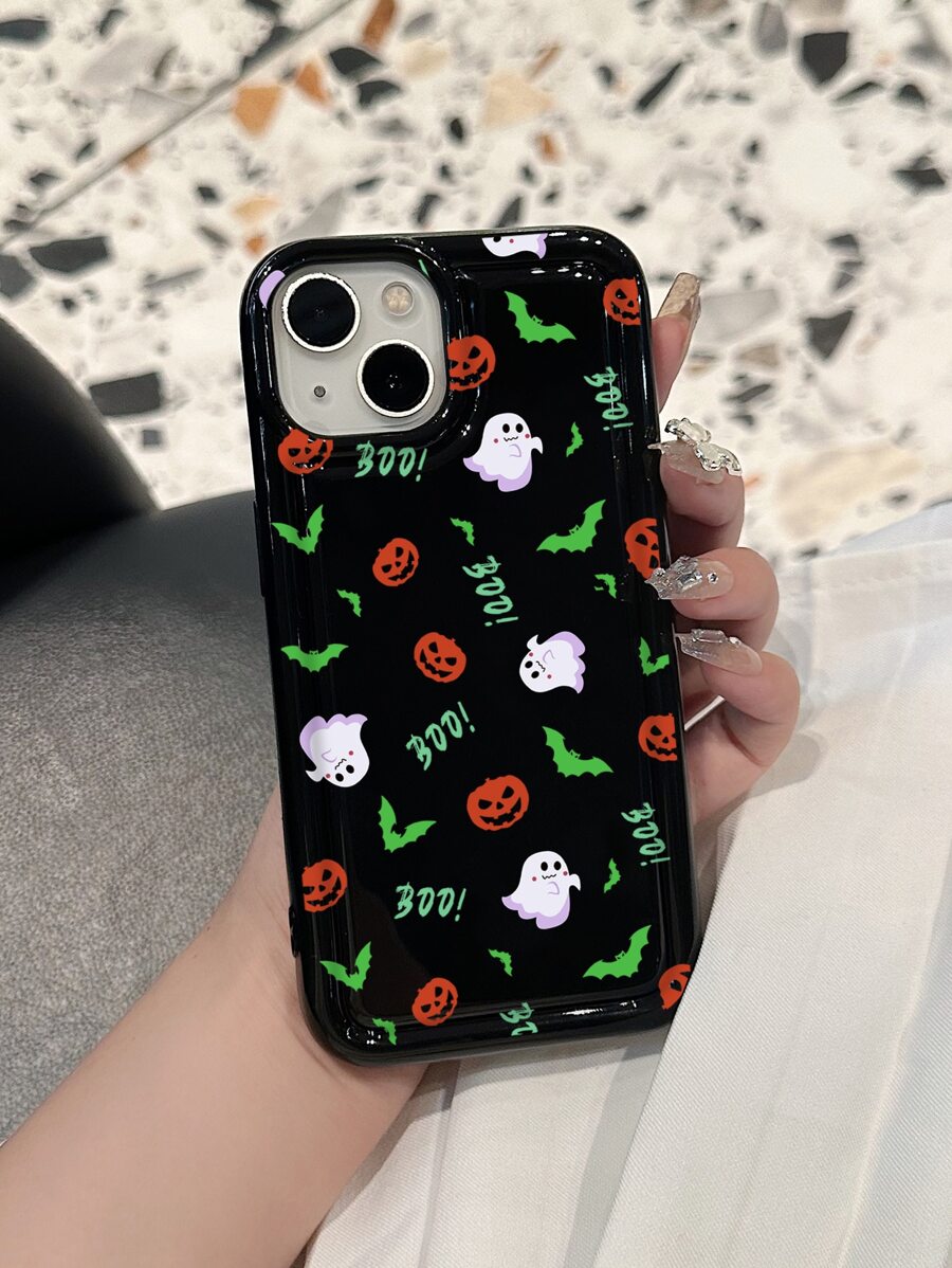 Halloween Pumpkin Print Phone Case - Multicolor - View 1