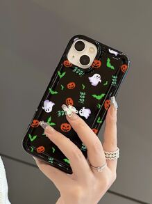 Halloween Pumpkin Print Phone Case - Multicolor - View 2