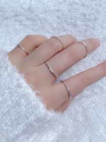 1pc 925 Sterling Silver Asymmetrical Wrinkled Texture Ring For Women, Minimalist Adjustable Open Index Finger Ring, Jewelry Gift - Silver - View 6