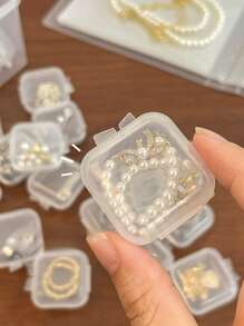 200 Stück/100 Stück/50 Stück/40 Stück/30 Stück/20 Stück/15 Stück/10 Stück/5 Stück transparente tragbare Schmuckaufbewahrungsbox, Staubschutz-Box mit großer Kapazität für Halsketten, Ohrringe, Schmuckorganisation, PVC-Antioxidations-Kunststoffaufbewahrungsbox für den Rücken zur Schule