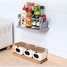 1pc Multifunctional Wall-Mounted Storage Rack Swan Design Large Capacity Shelf For Kitchen, Bathroom, Toiletries Organizer Fall Home Decor  - White - View 5