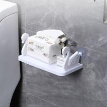 1pc Multifunctional Wall-Mounted Storage Rack Swan Design Large Capacity Shelf For Kitchen, Bathroom, Toiletries Organizer Fall Home Decor  - White - View 3