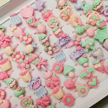 10入組小的孩子們可愛圓環(隨機發送),理想生日禮物 - 彩色 - 查看 5