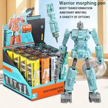 1pc Children's Robot Transforming Pen 2-in-1 Creative Stationery, Student Brain Teaser Toy Transformer Pen With Adjustable Rotating Joints - Blue - View 2